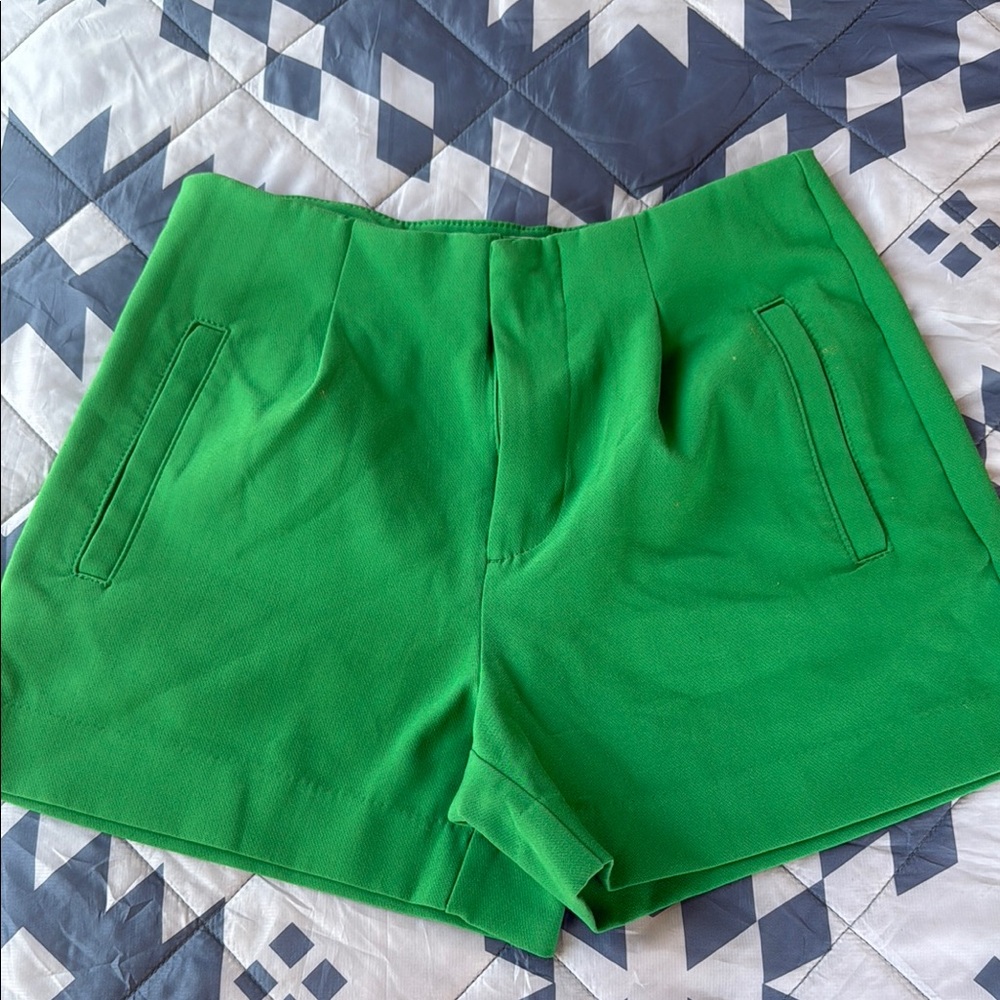 a new day Bright Green High Waist Women's Shorts